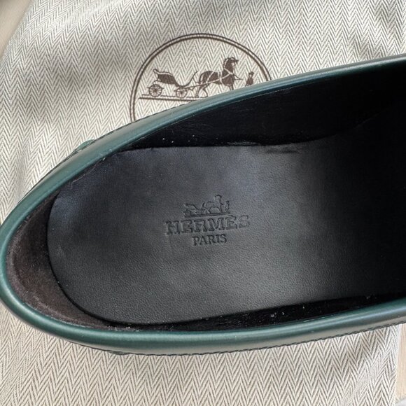 Hermes "Icone" Loafers in Green, size 37.5 - Picture 7 of 14